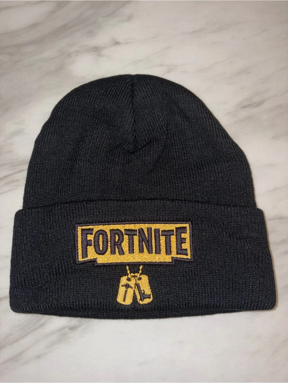 NWOT Fortnite Black Knit Beanie Hat Gamer Winter Cap One Size